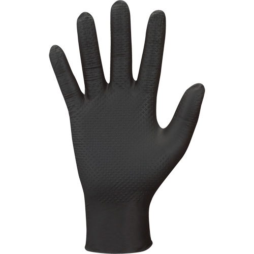 Gants jetables 709B PyraGrip, 11/2T-Grand, Nitrile, 8 mils, Sans poudre, Noir Oxford Builders Supplies Inc