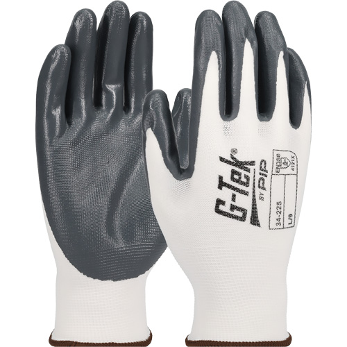 Gants en tricot sans couture G-Tek &eacute;conomiques, T-Grand, R&ecirc;vetement Nitrile, Calibre 13, Enveloppe en Nylon Oxford Builders Supplies Inc