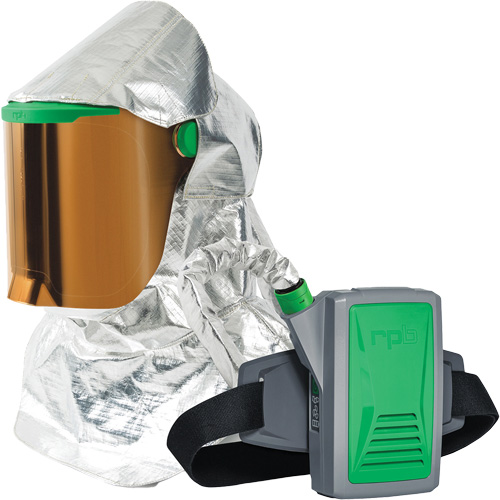 Respirateur &agrave; chaleur radiante Z-Link avec souffleur & montage &agrave; la ceinture, Respirateur &agrave; masque/Capuchon & visi&egrave;re, Pile Lithium-ion Oxford Builders Supplies Inc