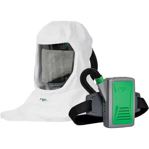 Respirateur T-Link avec casquette, tube de respiration, montage &agrave; la ceinture & APR motoris&eacute; PX5, Cagoule ample & visi&egrave;re, Pile Lithium-ion Oxford Builders Supplies Inc