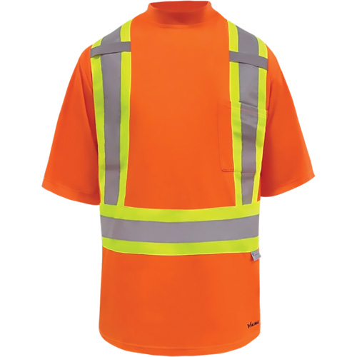 Viking&reg; Safety Bamboo Lined T-shirt, Polyester, X-Large, High Visibility Orange Oxford Builders Supplies Inc