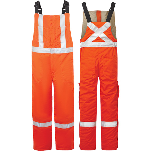 Avenger 9 oz High-Visibility Insulated Bib Pants, Style 525, Men's, Large (Tall), Orange Oxford Builders Supplies Inc