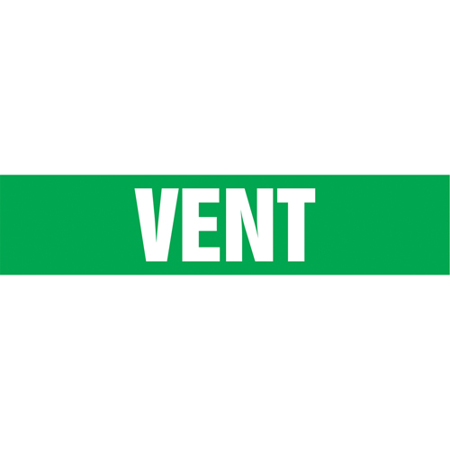 Marqueurs de tuyau "Vent", Autocollant, 2-1/2" h x 12" la, Blanc/vert Oxford Builders Supplies Inc