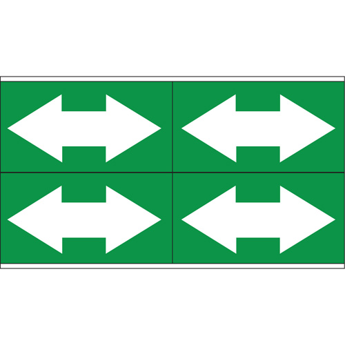 Marqueurs de tuyau avec fl&egrave;ches bidirectionnelles, Autocollant, 1-1/8" h x 7" la, Blanc/vert Oxford Builders Supplies Inc