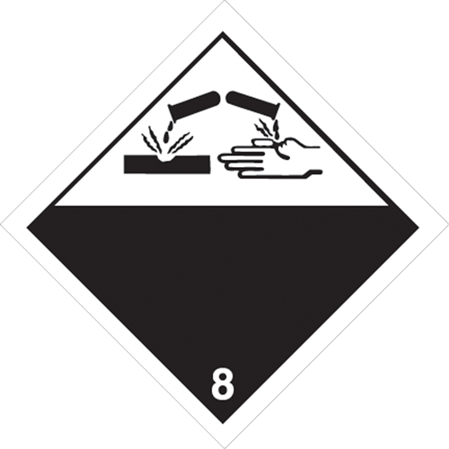 Corrosive Materials TDG Placard, Plastic Oxford Builders Supplies Inc