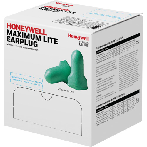 Bouchons d'oreilles en mousse &agrave; basse pression Maximum Lite de Howard Leight, Vrac - Boîte Oxford Builders Supplies Inc