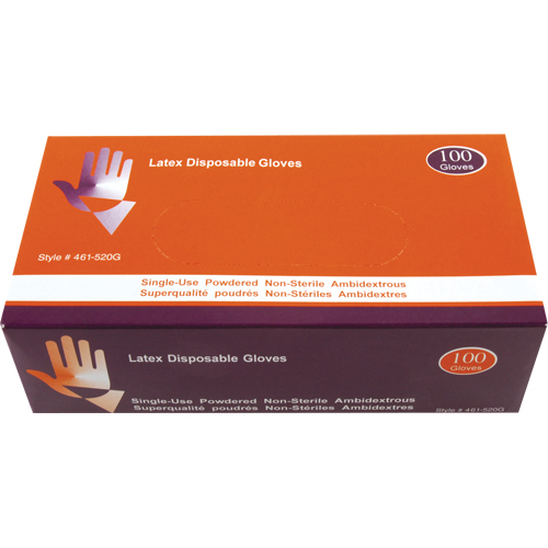Industrial Grade Gloves, Medium, Latex, Powdered, White Oxford Builders Supplies Inc