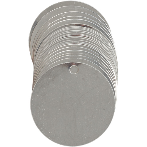 &eacute;tiquettes vierges inscriptibles pour vannes, Acier inoxydable, 2" dia. Oxford Builders Supplies Inc