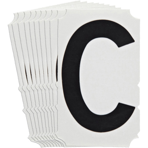 Quick-Align&reg; Individual Gothic Number and Letter Labels, C, 4" H, Black Oxford Builders Supplies Inc