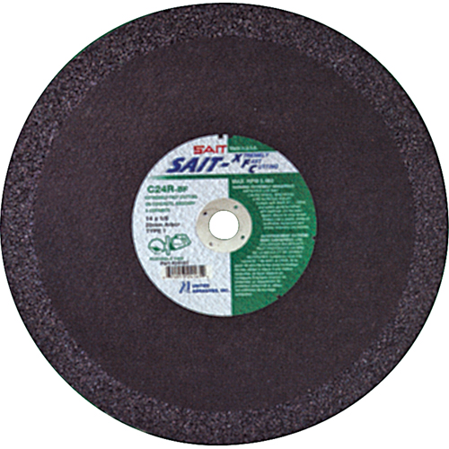 Meule &agrave; tronçonner haute vitesse pour le b&eacute;ton C24R, 12" x 1/8", Arbre de 1", Type 1, Oxyde d'aluminium, 6300 Tr/min Oxford Builders Supplies Inc