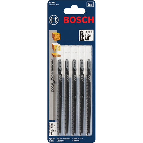 Lame de scie sauteuse, Acier &agrave; haute teneur en carbone, Tige en T, 4-5/8" lo, 8-12 dents par pouce Oxford Builders Supplies Inc