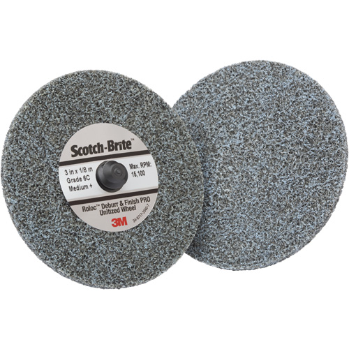 Roloc Deburr & Finish Pro TR Unitized Wheel, 3" x 1/8", Medium Grit, Ceramic Oxford Builders Supplies Inc