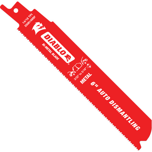 Lame de scie alternative autod&eacute;montage, Bim&eacute;tal, 14-18 Dents par pouce, 6" lo x 1" la Oxford Builders Supplies Inc