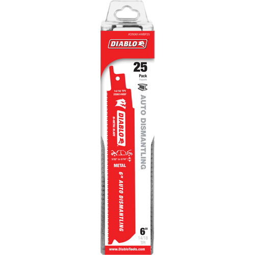 Lame de scie alternative autod&eacute;montage, Bim&eacute;tal, 14-18 Dents par pouce, 6" lo x 1" la Oxford Builders Supplies Inc