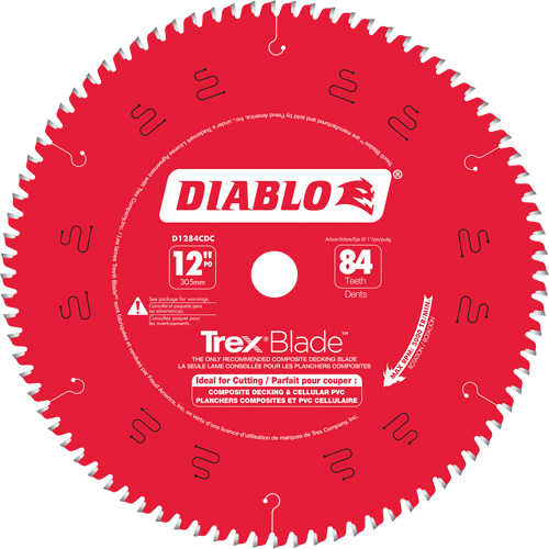 Lame de scie &agrave; d&eacute;couper Trex Blade, 12", 84 dents, Pour Plastique/Plastique Oxford Builders Supplies Inc
