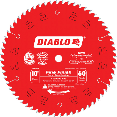 Lames de scie pour entrepreneur - Lames de scie finition fine, 10", 60 dents, Pour Bois Oxford Builders Supplies Inc