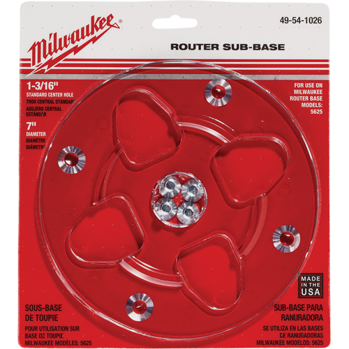 Clear 7" Diameter 1-3/16" Center Hole Sub-Base Oxford Builders Supplies Inc