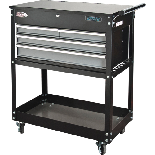 Chariot utilitaire, 4 tiroirs, 18" lo x 33" la x 39" h, Noir Oxford Builders Supplies Inc