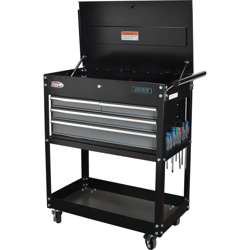 Chariot utilitaire, 4 tiroirs, 18" lo x 33" la x 39" h, Noir Oxford Builders Supplies Inc