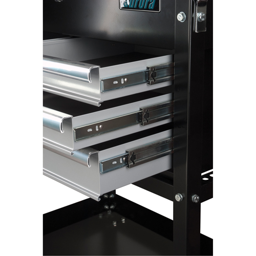 Chariot utilitaire, 4 tiroirs, 18" lo x 33" la x 39" h, Noir Oxford Builders Supplies Inc
