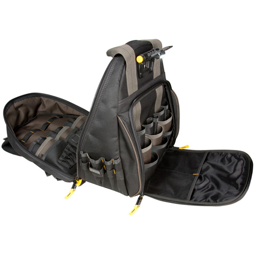 Sacs &agrave; dos pour outils Techgear &agrave; 53 pochettes, 16" lo x 13-1/4" la, Noir, Polyester Oxford Builders Supplies Inc