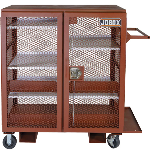 Armoire mobile en treillis, Acier, 37 pi³, Rouge Oxford Builders Supplies Inc