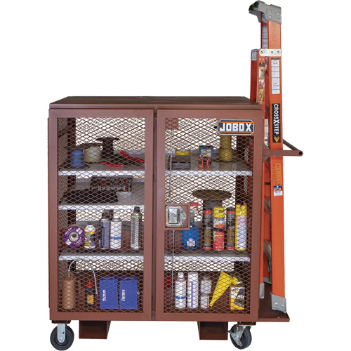Armoire mobile en treillis, Acier, 37 pi³, Rouge Oxford Builders Supplies Inc