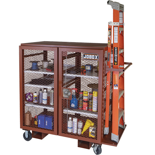 Armoire mobile en treillis, Acier, 37 pi³, Rouge Oxford Builders Supplies Inc