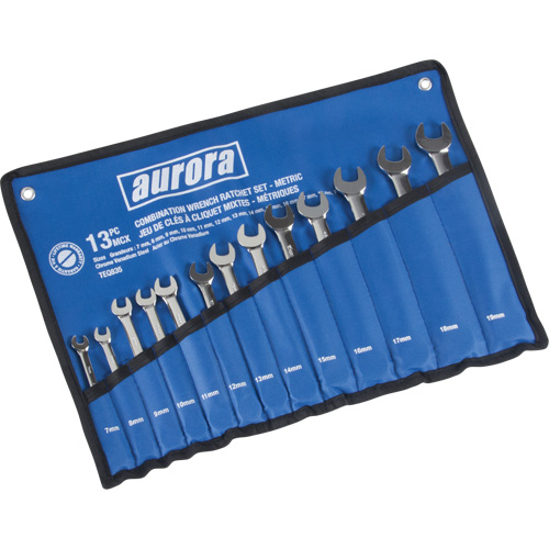 Jeu de cl&eacute;s &agrave; cliquet &agrave; t&ecirc;te fixe, Combinaison, 13 morceaux, M&eacute;trique Oxford Builders Supplies Inc