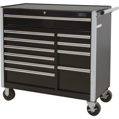 Chariot &agrave; outils industriel, 11 tiroirs, 41" la x 18-3/4" p x 39-1/3" h, Noir Oxford Builders Supplies Inc