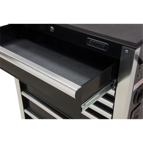 Heavy-Duty Tool Cart, 7 Drawers, 28" W x 22" D x 42-3/8" H, Black Oxford Builders Supplies Inc