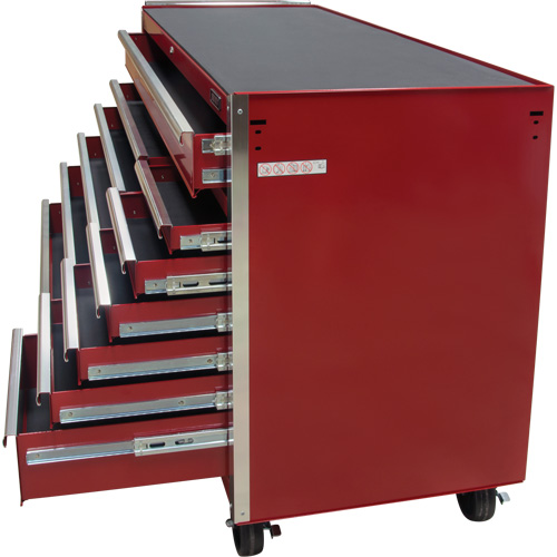 Industrial Tool Cart, 12 Drawers, 56" W x 24-1/2" D x 38-1/8" H, Red Oxford Builders Supplies Inc