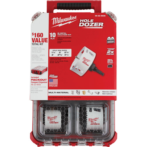 Packout Hole Dozer Hole Saw Kit, 10 Pieces Oxford Builders Supplies Inc