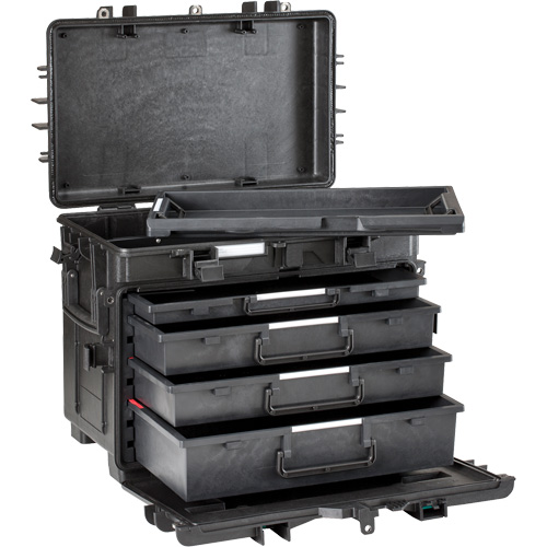 Military Mobile Tool Chest With Drawers, 4 Drawers, 22-4/5" W x 15" D x 18" H, Black Oxford Builders Supplies Inc