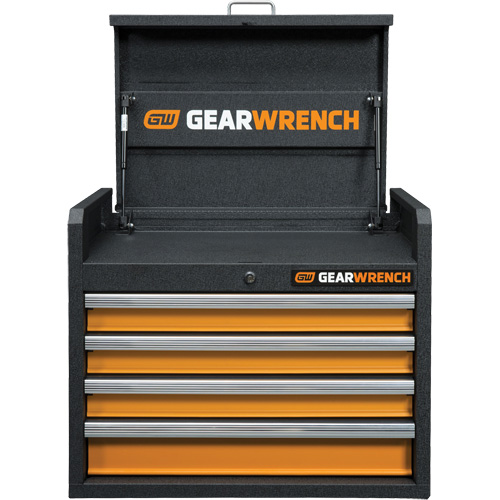 Coffre &agrave; outils de s&eacute;rie GSX, 26" la, 4 tiroirs, Noir/Orange Oxford Builders Supplies Inc