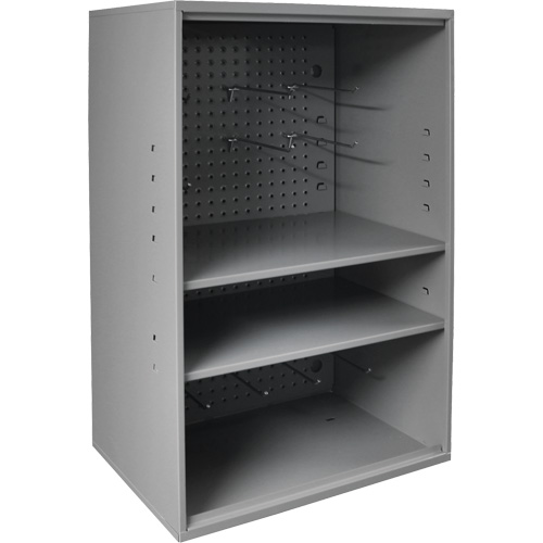 Armoire d'entreposage de produits abrasifs avec panneau perfor&eacute;, Acier, 19-7/8" x 14-1/4" x 32-3/4", Gris Oxford Builders Supplies Inc