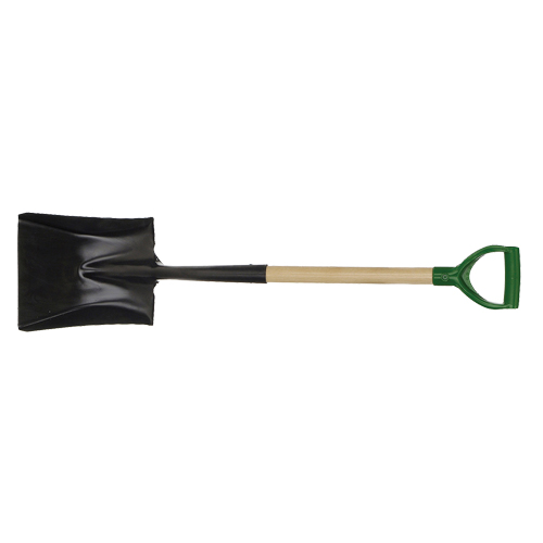 Square Point Shovel, Wood, Tempered Steel Blade, D-Grip Handle, 29" Long Oxford Builders Supplies Inc