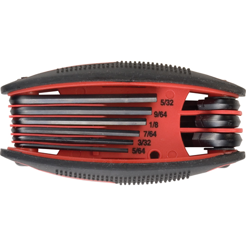 Folding Hex Key Set, 9 Pcs., Imperial Oxford Builders Supplies Inc