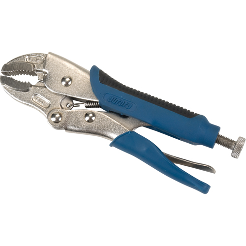 Locking Pliers with Wire Cutter, 7" Length, Curved Jaw Oxford Builders Supplies Inc