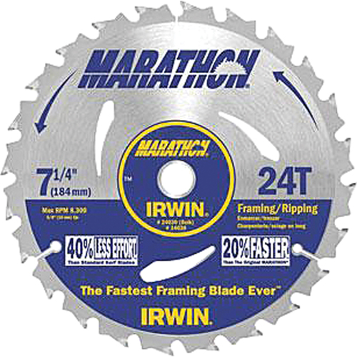 Lames de scie pour entrepreneur - Lames de scie Marathon, 7-1/4", 24 dents Oxford Builders Supplies Inc