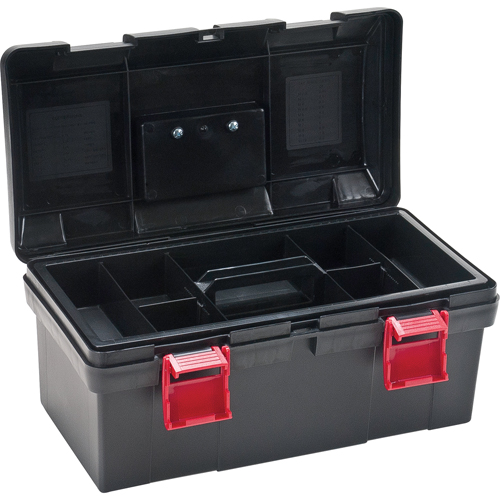 Heavy-Duty Tool Box, 17-1/2" W x 9-1/2" D x 8" H, Black Oxford Builders Supplies Inc