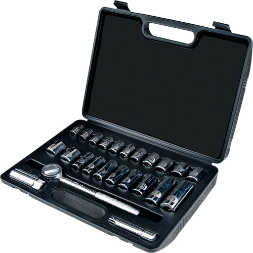 Metric Socket Set, 24 Pcs, 3/8" Drive Size, Deep Oxford Builders Supplies Inc