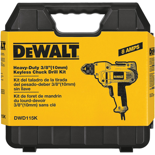 Perceuse &agrave; poign&eacute;e centrale VSR, Mandrin 3/8", 8 A, 120 V, 0-2500 Tr/min, Mandrin Sans cl&eacute; Oxford Builders Supplies Inc