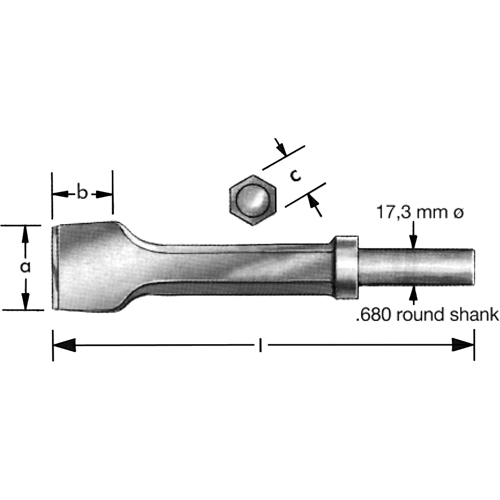Pneumatic Chisel With  Retaining Collar Oxford Builders Supplies Inc
