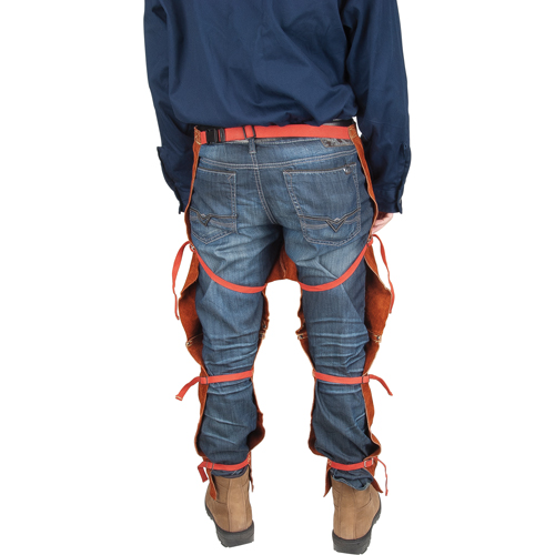 Leather Split Leg Apron & Chaps, 40" L, Lava Brown Oxford Builders Supplies Inc
