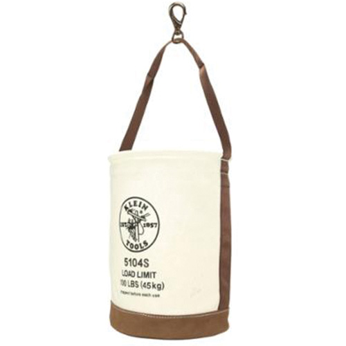 Sceau &agrave; fond en cuir, 17" h, Toile, Blanc Oxford Builders Supplies Inc