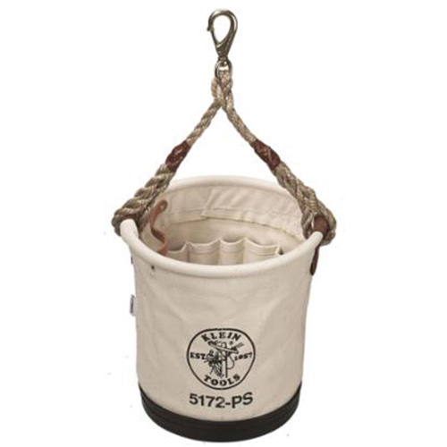 Tapered-Wall Bucket, 12" L x 9" W x 12" H, Canvas, Natural Oxford Builders Supplies Inc