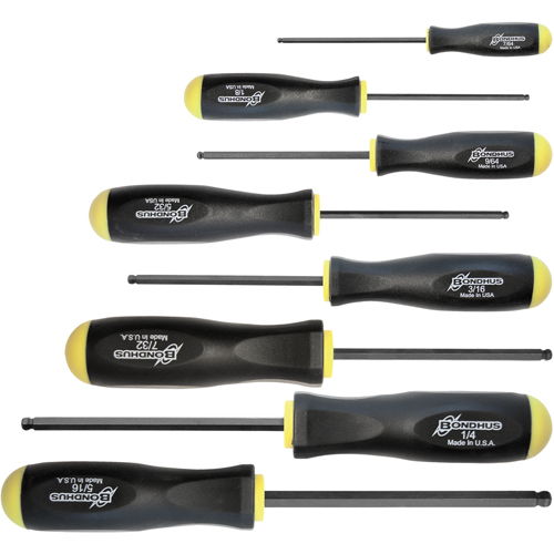 Ball Driver Screwdriver Sets - SAE, 8 Pcs. Oxford Builders Supplies Inc