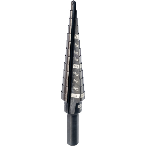 #1 Step Drill Bit, 1/8" - 1/2" , 1/32" Increments, High Speed Steel Oxford Builders Supplies Inc