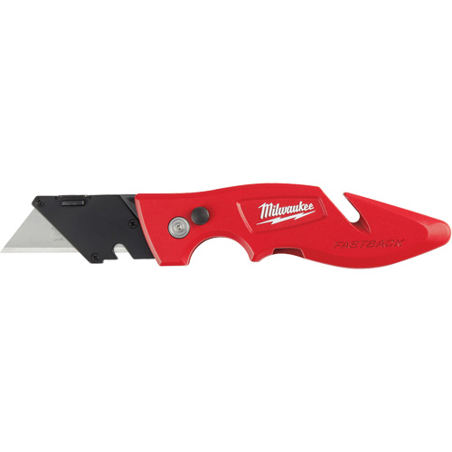 Fastback Flip Utility Knife, 2" Blade, Carbon Steel Blade, Metal Handle Oxford Builders Supplies Inc